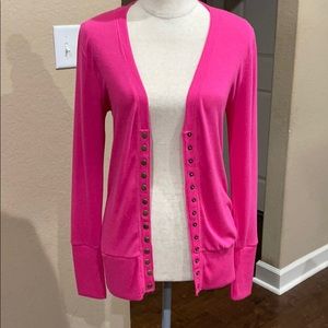 Hot Pink Button Cardigan
